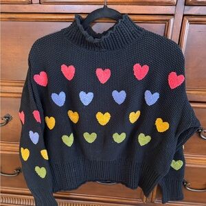 Mock neck cable knit sweater